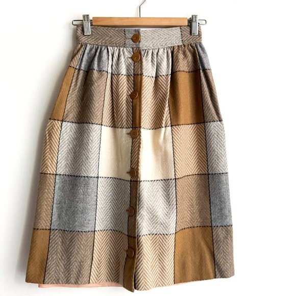 Vintage Phil Carry Window Pane plaid Pencil Skirt S - Picture 3 of 8